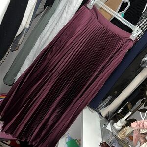 Abercrombie & Fitch Red Pleated Midi Skirt Cocktail